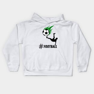 Green flame ball - Football player Kids Hoodie